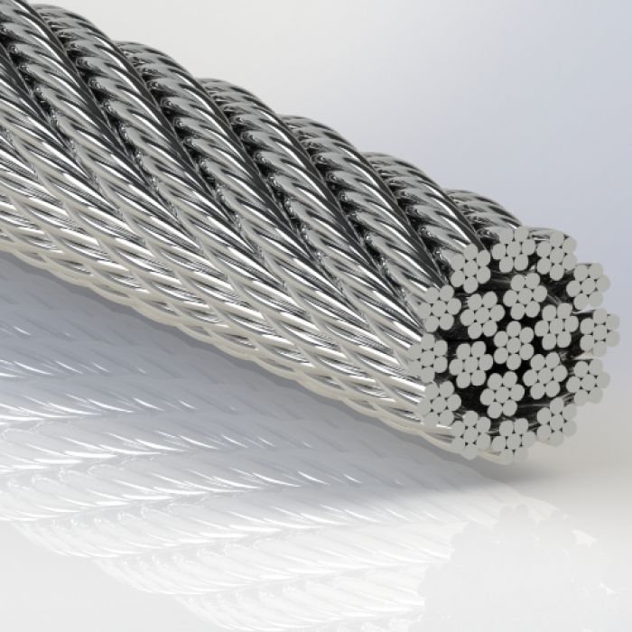 3D rendering of bright tungsten cable 